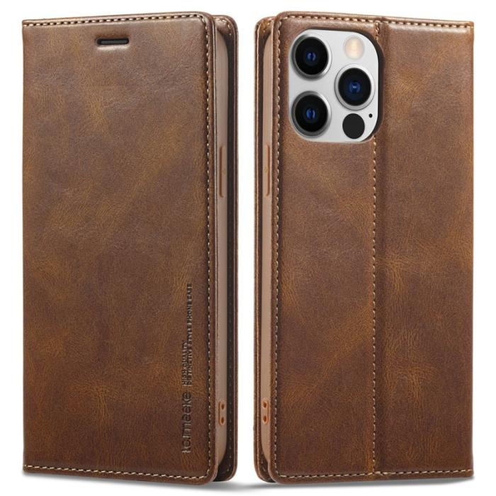 LC.imeeke - LC.IMEEKE iPhone 13 Pro Plånboksfodral Flip Konstläder - Brun