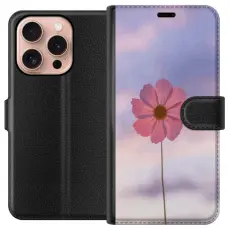 Gustaf - Pl&aring;nboksfodral till Apple iPhone 16 Pro med Rosa blomma