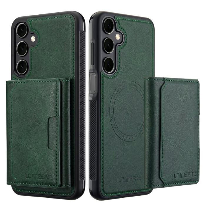 LC.imeeke - LC.IMEEKE L5 för Samsung Galaxy S23 FE Fodral KonstLäder - Grön
