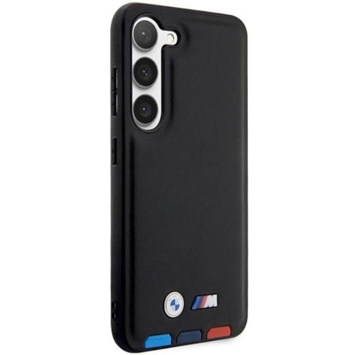 BMW - BMW Galaxy S23 Plus Skal Läder Stamp Tricolor - Svart