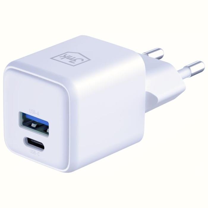 3MK - 3MK Snabbladdare 20W 1xUSB-A 1XUSB-C PD QC4 Hyper GaN - Vit
