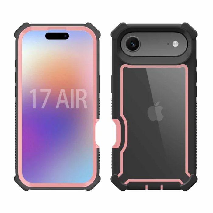 A-One Brand - iPhone 17 Air Mobilskal TPU + PC Shockproof - Svart/Roséguld