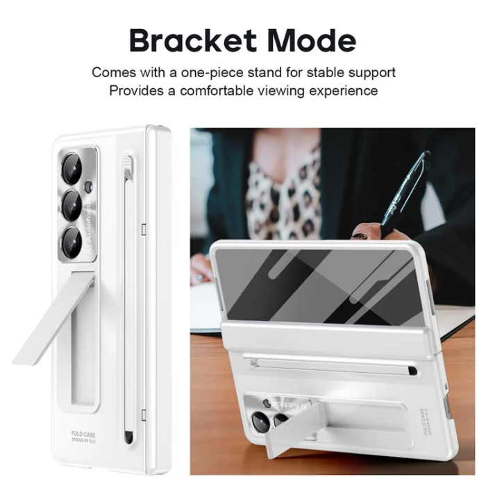 A-One Brand - Galaxy Z Fold 7 Mobilskal med Skärmskydd och Stylus Hinge - Vit