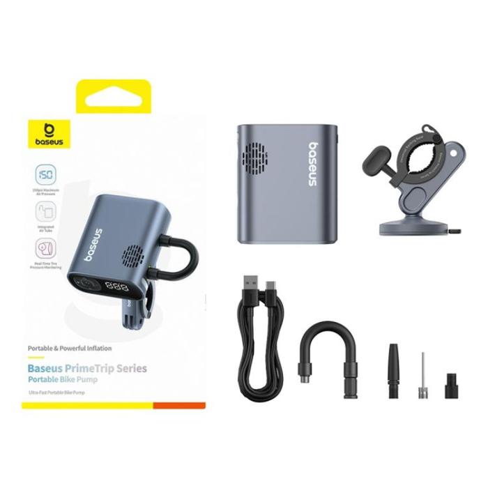 BASEUS - Baseus Elcykelpump med Display PrimeTrip Serien - Svart