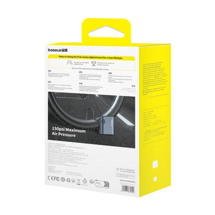 BASEUS - Baseus Elcykelpump med Display PrimeTrip Serien - Svart