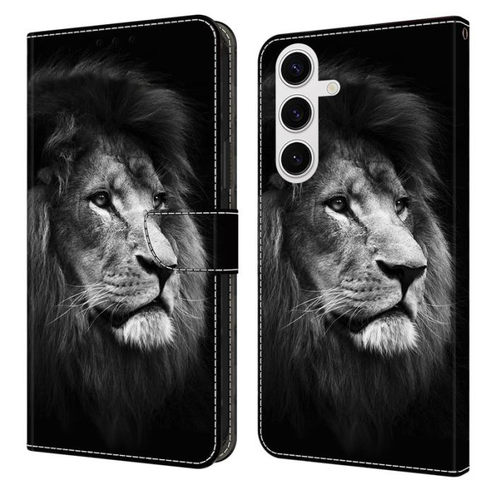 OEM - Samsung Galaxy S26 Fodral Mönstertryck Ställ Läder Flip - Lejon
