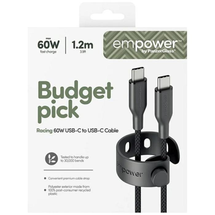 PanzerGlass - Empower by PanzerGlass USB-C till USB-C 60W Kabel 1.2m Racing