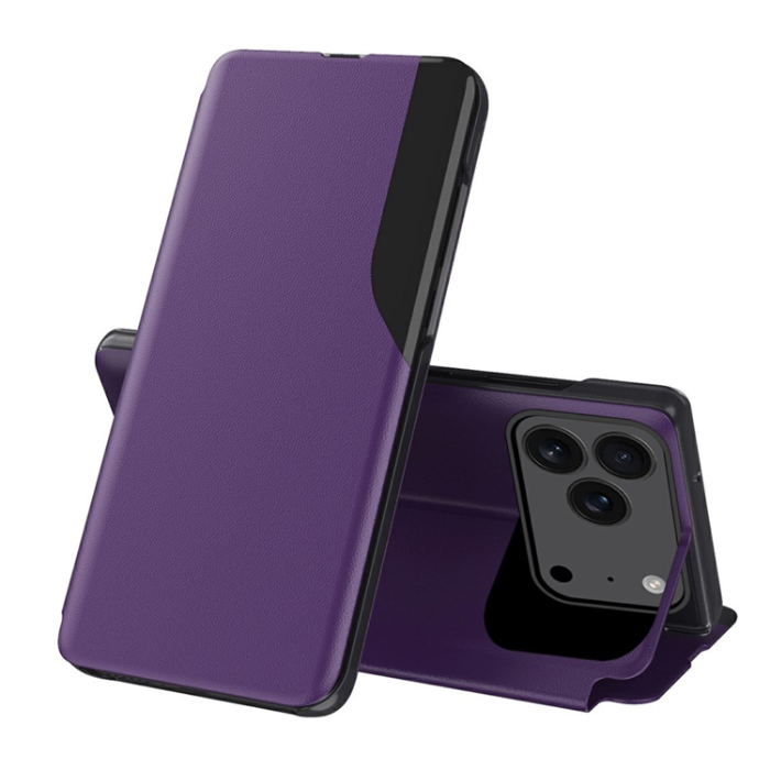 Amorus - Amorus iPhone 17 Pro Mobilskal Folio Flip Stativ - Lila