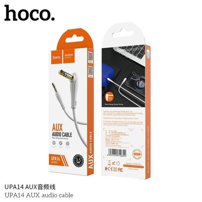 Hoco - Hoco AUX Uttag 3.5 mm Ljud Kabel 1m - Grå
