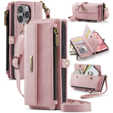Caseme - Caseme iPhone 14 Pro Plånboksfodral RFID Blocking Zipper - Rosa