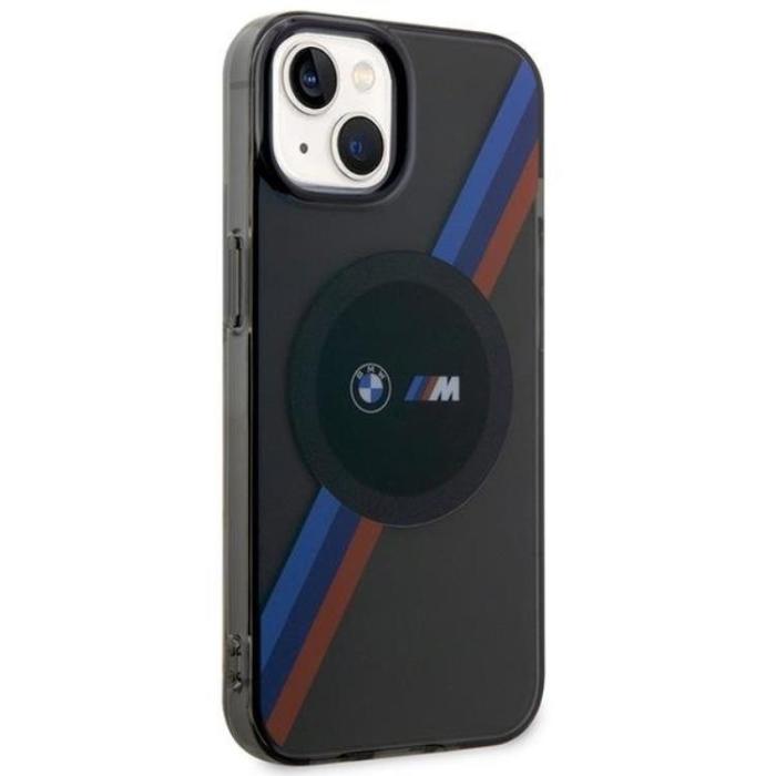 BMW - BMW iPhone 14 Mobilskal Magsafe Tricolor Stripes - Grå