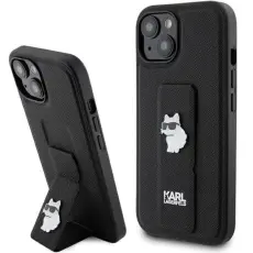 KARL LAGERFELD - Karl Lagerfeld Mobilskal till iPhone 15 Gripstand Saffiano Choupette Pins