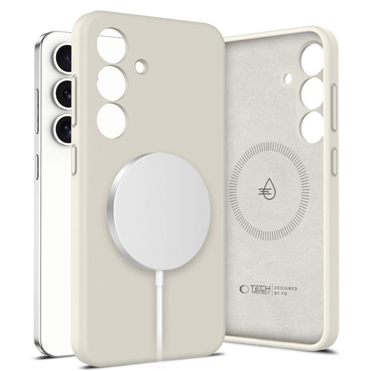 Tech-Protect Galaxy S25 Mobilskal Magsafe Liquid Silikon - Cosmic Latte | 2353 | AlltMobil