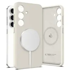 Tech-Protect - Tech-Protect Galaxy S25 Mobilskal Magsafe Liquid Silikon - Cosmic Latte