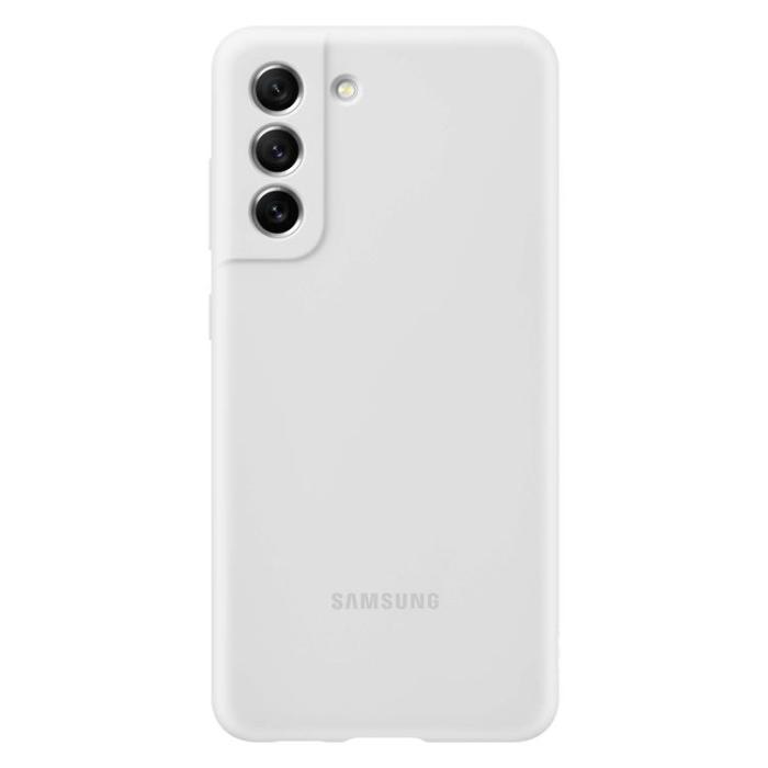 UTGATT1 - Samsung Silicone Flexible Gel Skal Galaxy S21 FE - Vit