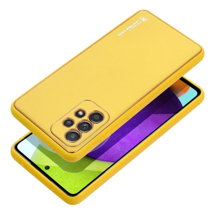 UTGATT - Galaxy A32 5G Skal Forcell Läder Konstläder Gul