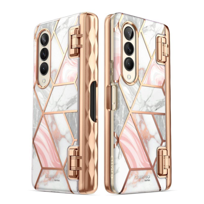 SupCase - Supcase Galaxy Z Fold 4 Skal Pen - Marblerosa