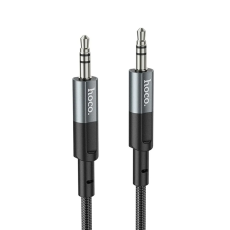 Hoco - Hoco AUX 3.5mm Jack Kabel 1m - Metal Grå