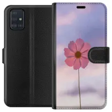 Gustaf - Pl&aring;nboksfodral till Samsung Galaxy A51 med Rosa blomma