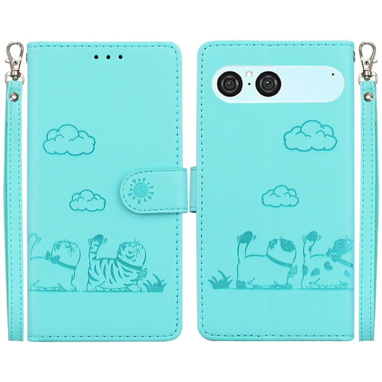 Sony Xperia 10 VII Plånboksfodral RFID Kitten Pattern - Grön | 2353 | AlltMobil