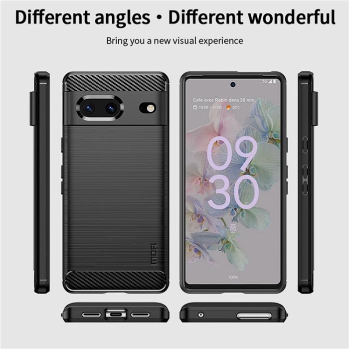 Mofi - Mofi Google Pixel 6a Skal Carbon Fiber Brushed - Svart
