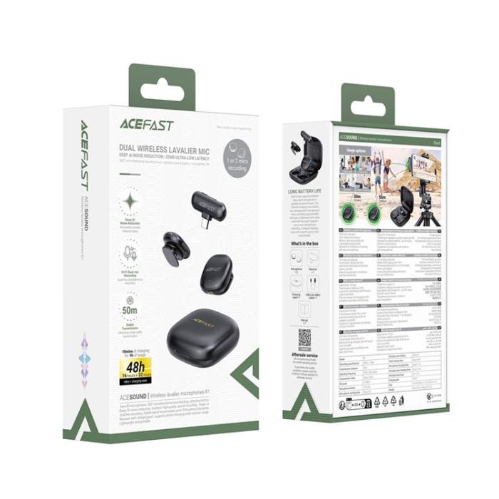 Acefast - ACEFAST Lavilier Mikrofon 360° Omnidirektionell Djup AI-BrusRöducerings R1