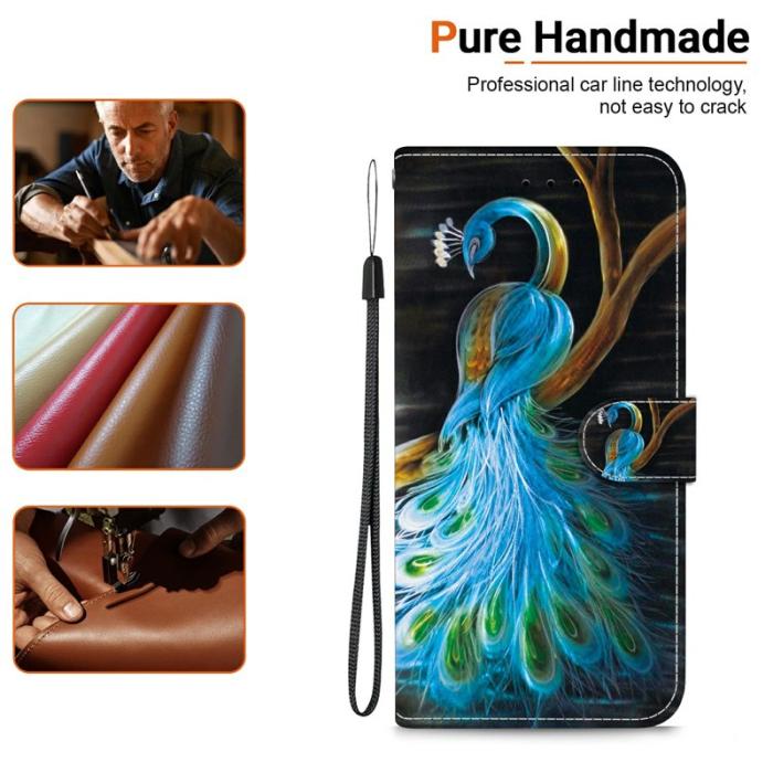 OEM - Samsung Galaxy S26/S26 Pro Plånboksfodral Mönstertryckt Konstläder - Påfågel