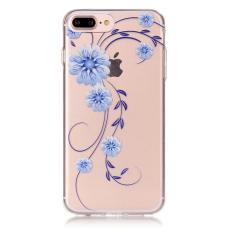 OEM - TPU Mobilskal iPhone 7 Plus - Blåa Blommor