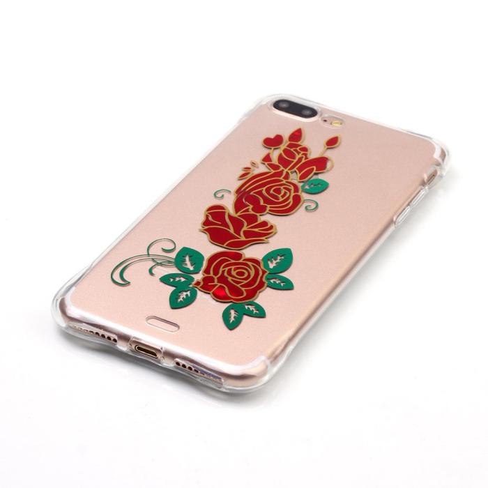 OEM - TPU Mobilskal till iPhone 7 Plus - Röda Rosor