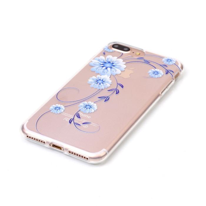 OEM - TPU Mobilskal iPhone 7 Plus - Blåa Blommor