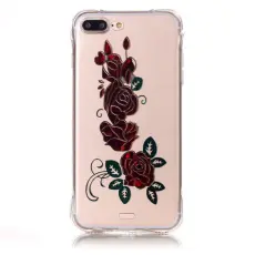 OEM - TPU Mobilskal till iPhone 7 Plus - R&ouml;da Rosor