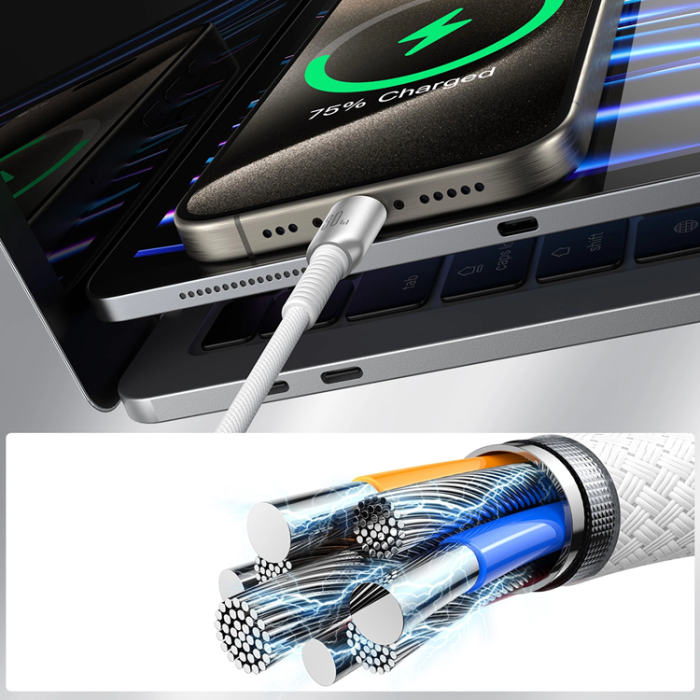 Joyroom - Joyroom S-A51 30W Lightning - USB-C Kabel 1.2m - Ljusgrå