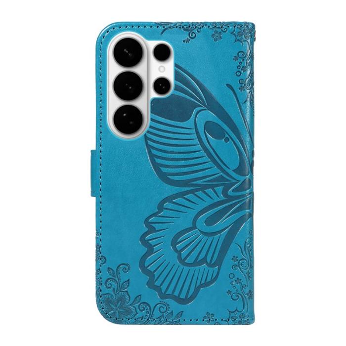 OEM - Mobilskal till Samsung Galaxy S26 Ultra Fjärilsmönster KonstLäder - Blå