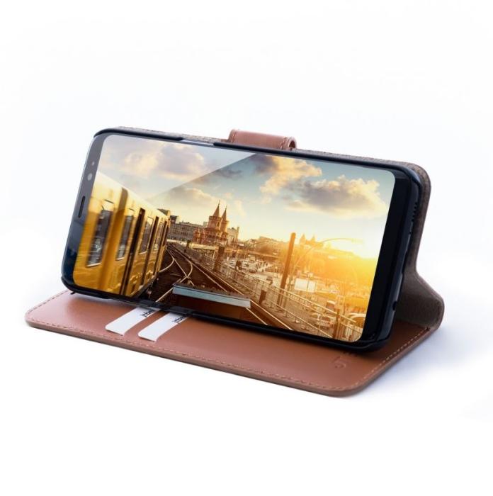 UTGATT5 - JT Berlin Plånboksfodral av äkta läder till Samsung Galaxy Note 8 - Cognac