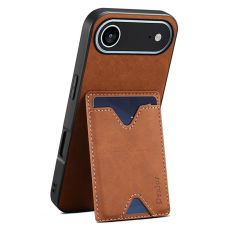 DENIOR - DENIOR iPhone Air Mobilskal Kickstand Korthållare - Brun