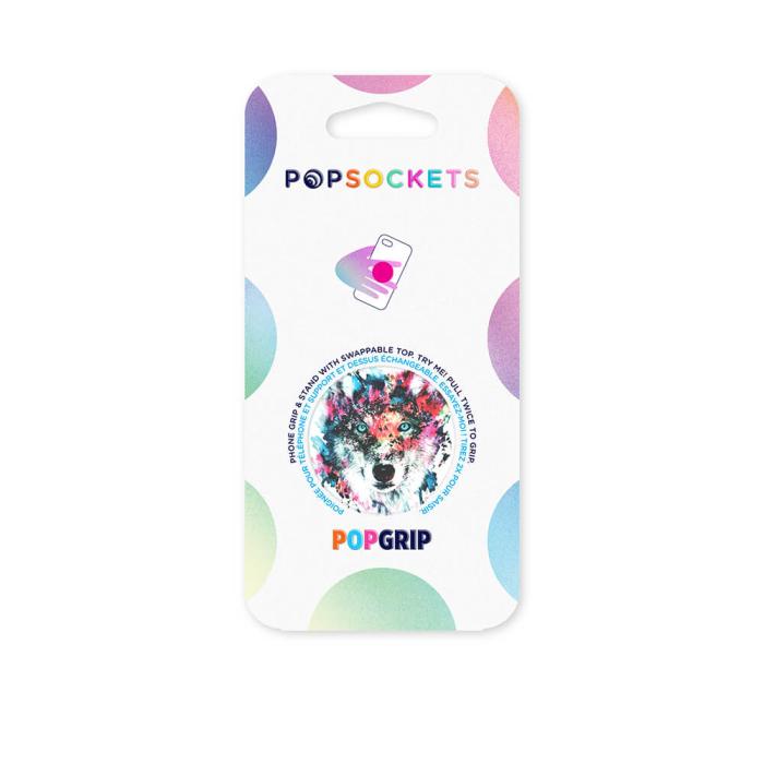 PopSockets - POPSOCKETS Wolf Avtagbart Grip med Ställfunktion