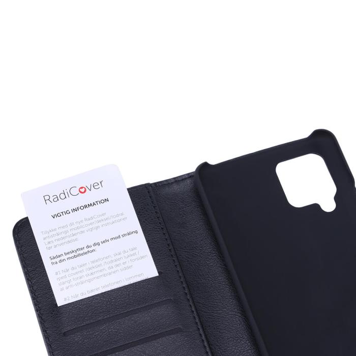 Radicover - RADICOVER Strålningsskydd PU Samsung A42 Flipcover Svart 3-Led RFID