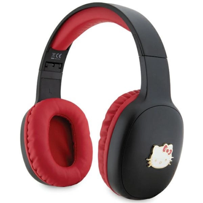 Hello Kitty - Hello Kitty On-Ear Hörlurar Bluetooth Metal Logo - Svart/Röd