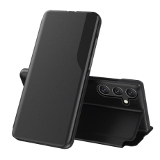 A-One Brand - Galaxy S25 Edge Fodral Eco Läder View Elegant Flap - Svart