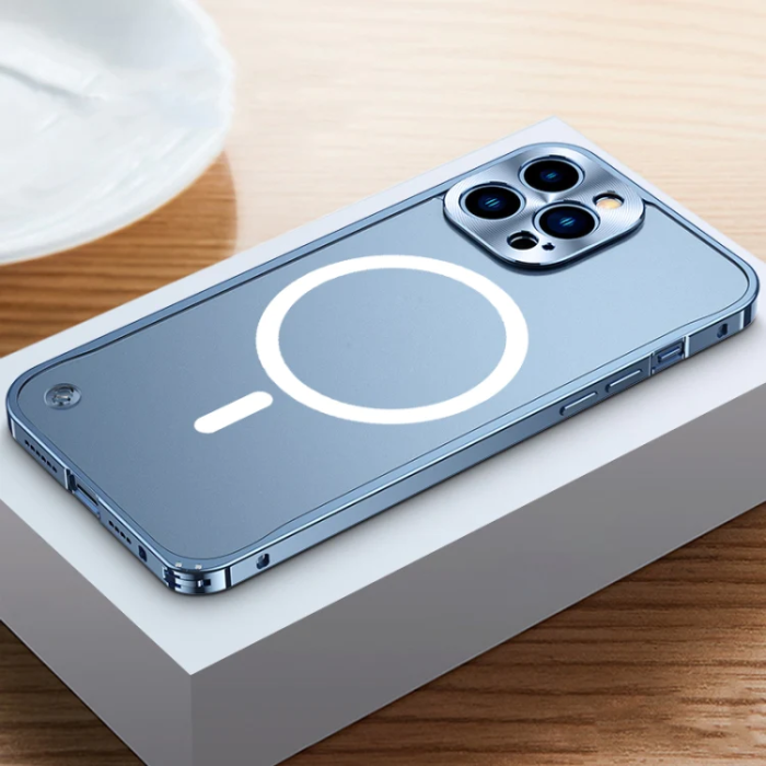 A-One Brand - iPhone 13 Pro Skal Magsafe Metall Frame - Blå