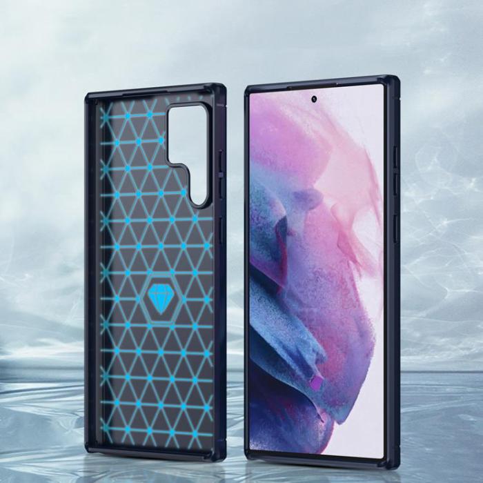 OEM - Galaxy S23 Ultra Skal Carbon Silicone Flexible - Blå