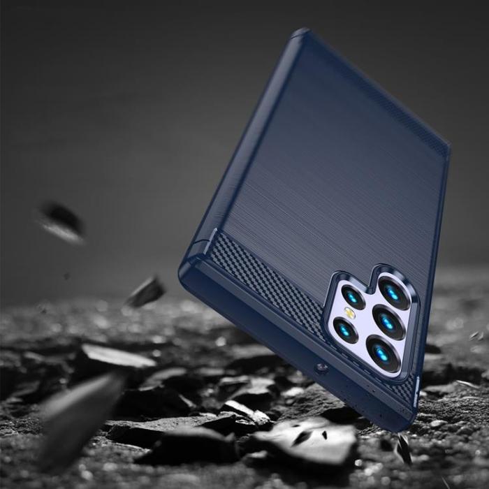 OEM - Galaxy S23 Ultra Skal Carbon Silicone Flexible - Blå