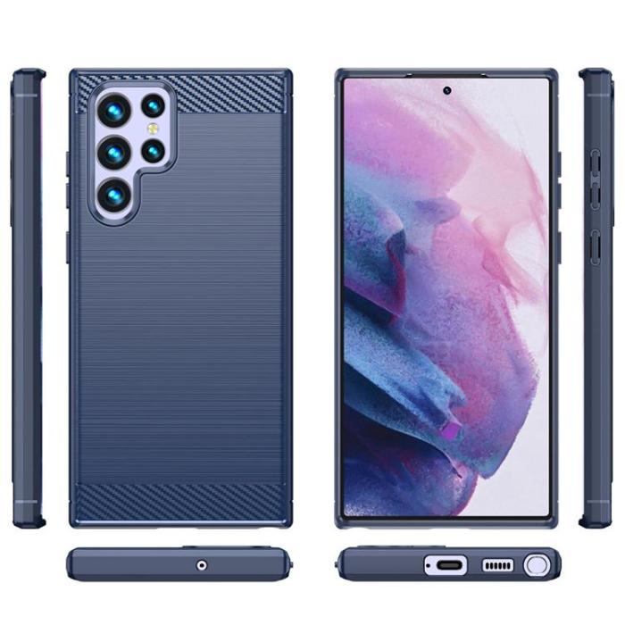 OEM - Galaxy S23 Ultra Skal Carbon Silicone Flexible - Blå