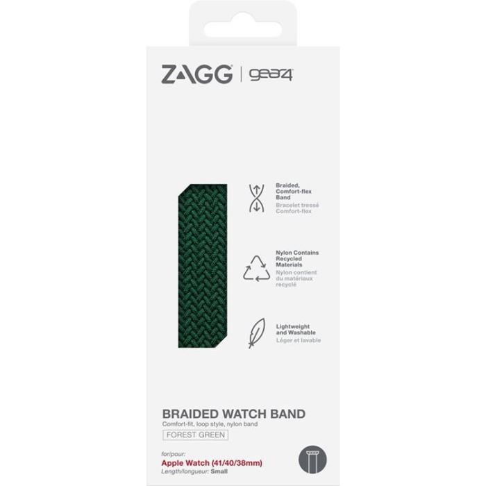 GEAR - Gear4 Apple Watch (41/40/38mm) Armband Braided Medium - Skogsgrön