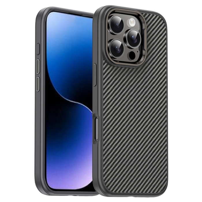 iPaky - IPAKY iPhone 16 Pro Max Mobilskal Carbon Fiber - Grå