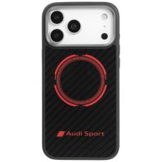 Audi - Audi iPhone 17 Pro Max Mobilskal MagSafe Carbon Fiber Sport Red Circle