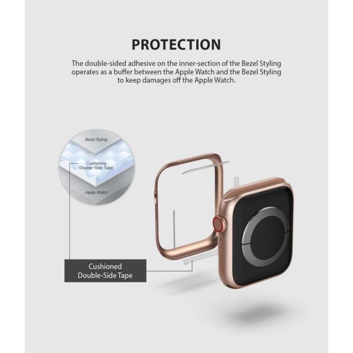 UTGATT1 - RINGKE Bezel Styling Apple Watch 4/5 (40 Mm) Glossy Rosa Guld