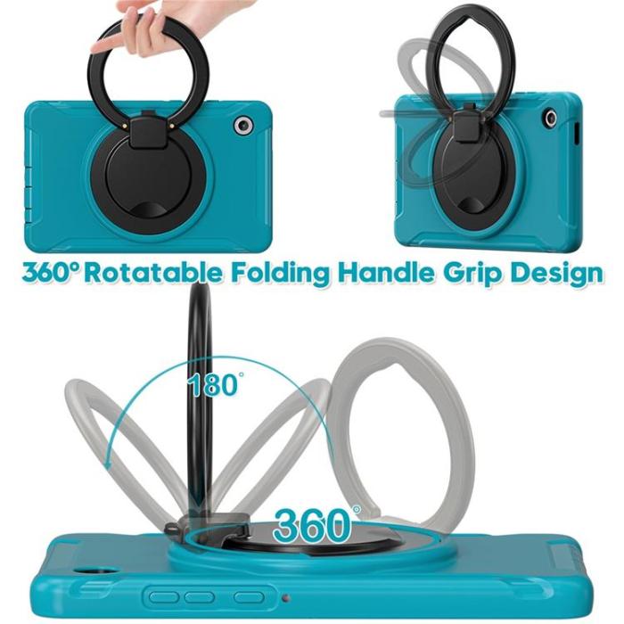 A-One Brand - Galaxy Tab A11 Skal Rotary Kickstand Handle - Blå