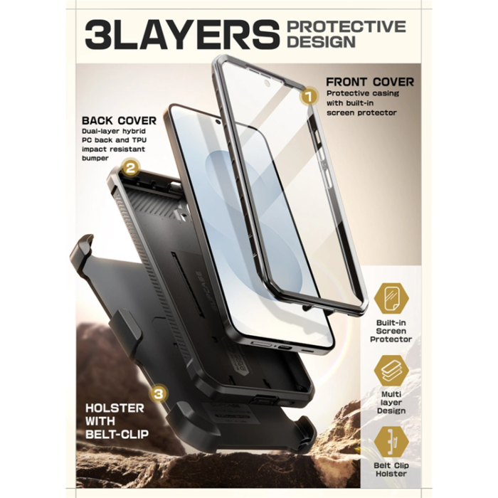 SupCase - SupCase Galaxy S25 FE Mobilskal Unicorn Beetle Pro - Svart