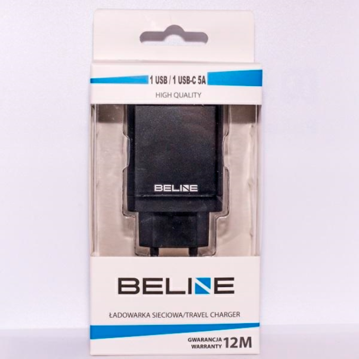 Beline - Beline Väggladdare USB-A Till USB-C - Svart
